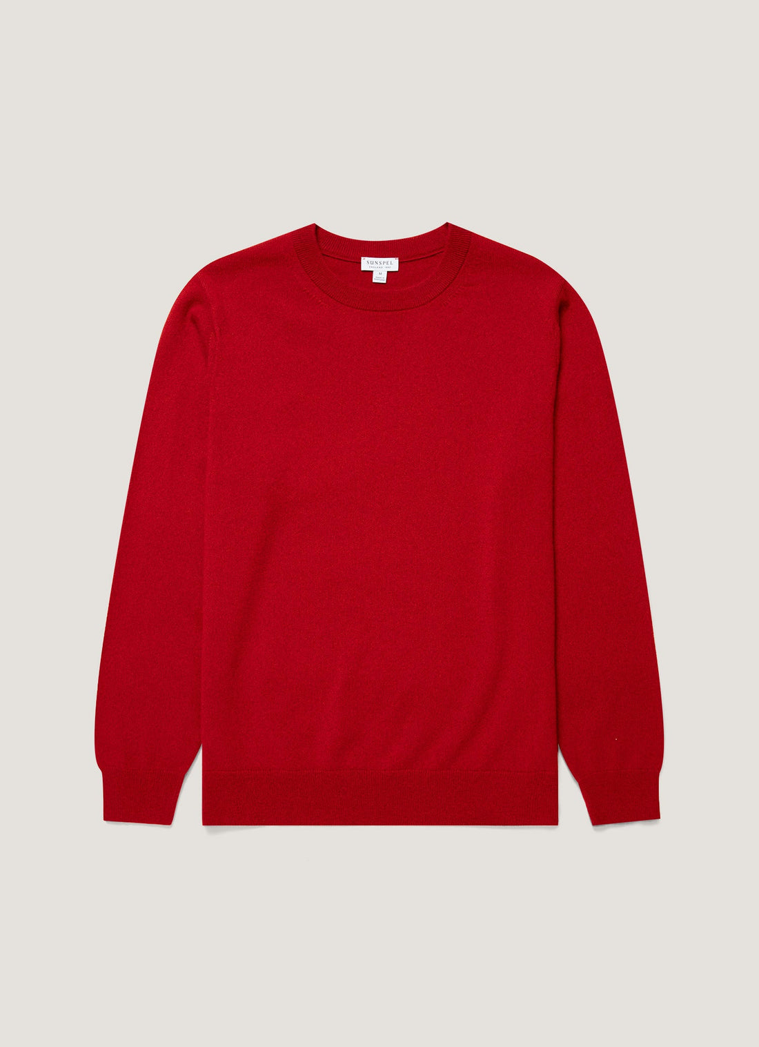 Men's Cashmere Crew Neck Jumper in Ruby Red