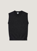 Men's Lambswool Vest in Charcoal Melange