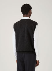 Men's Lambswool Vest in Charcoal Melange