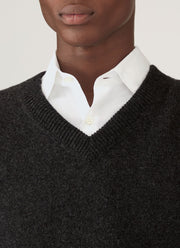 Men's Lambswool Vest in Charcoal Melange