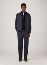 Men's Cashmere Half Zip Jumper in Navy