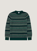 Men's Lambswool Fair Isle Jumper in Holly Green