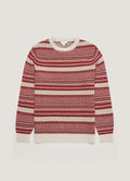 Men's Lambswool Fair Isle Jumper in Bright Red