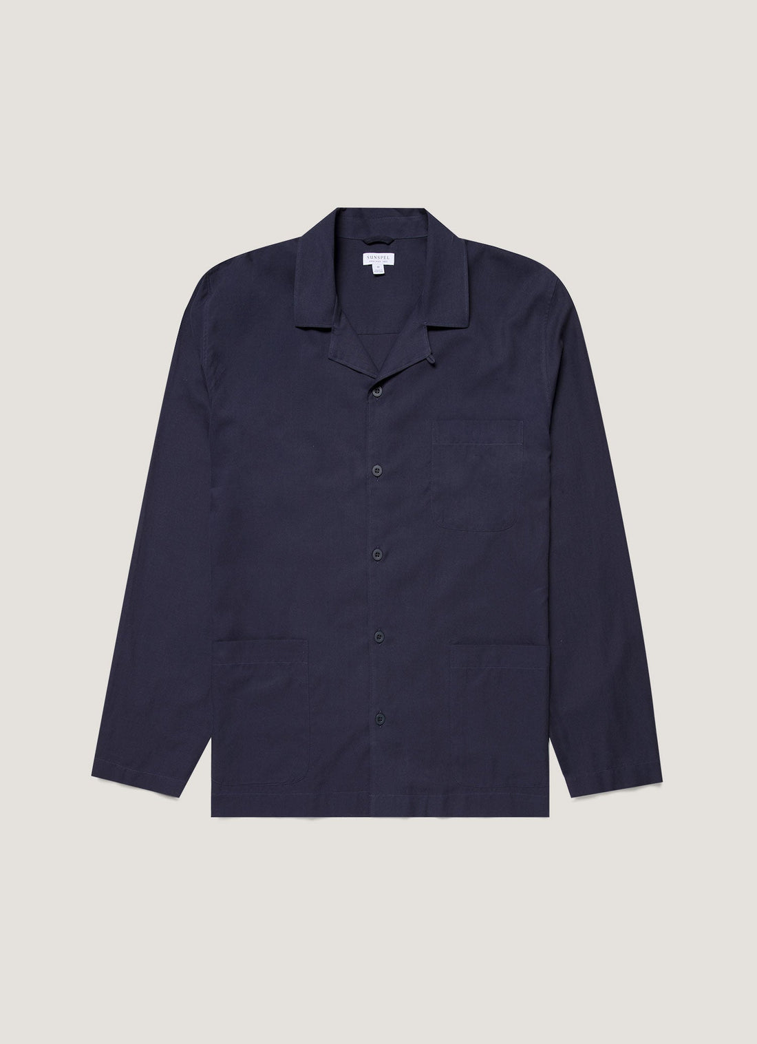 Men's Cotton Flannel Pyjama Shirt in Navy