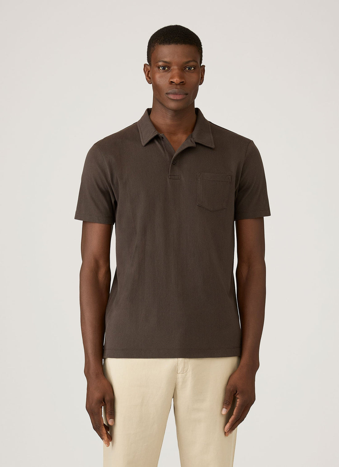 Men's Riviera Polo Shirt in Dark Chocolate