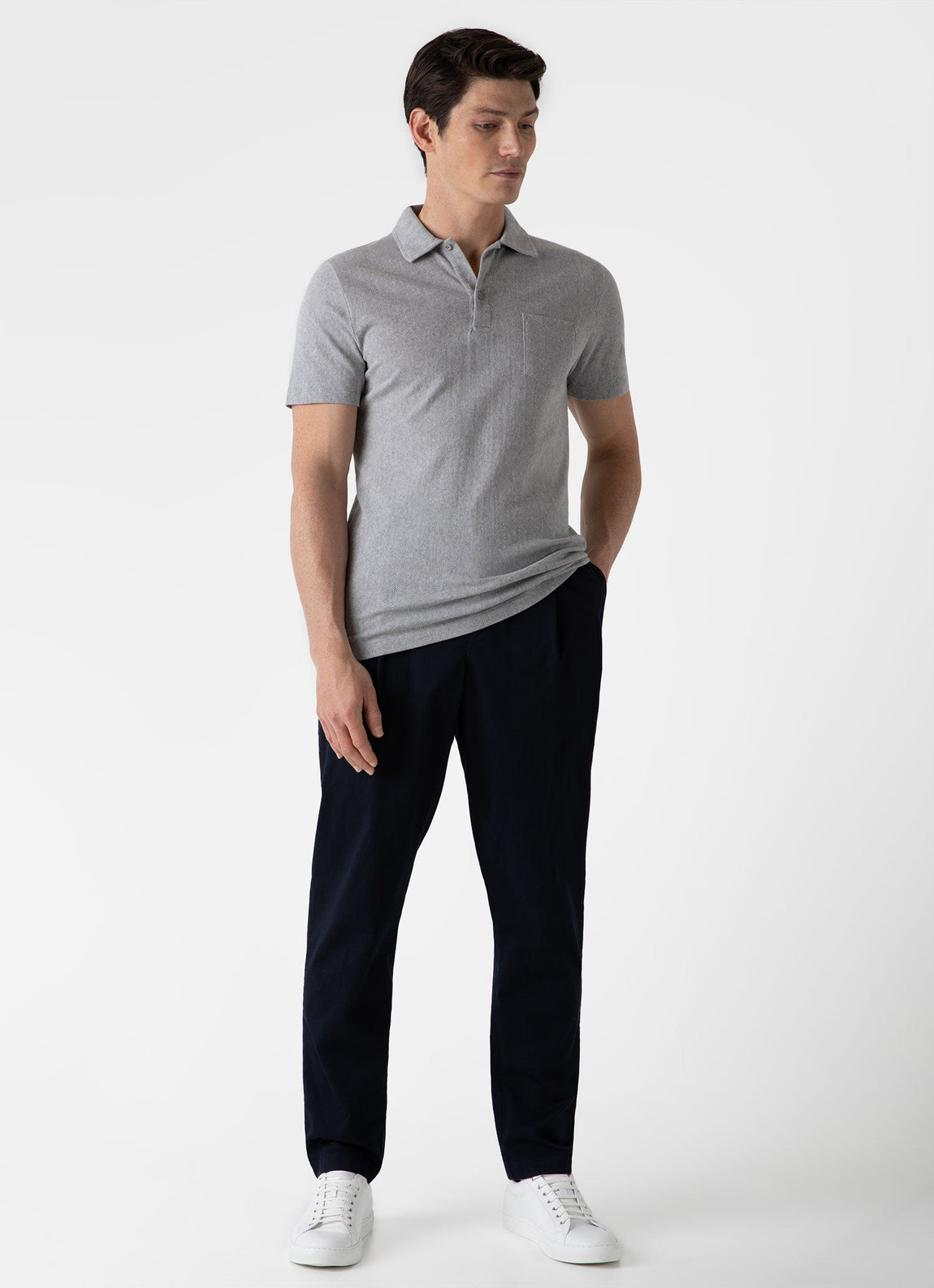 Men's Riviera Polo Shirt in Grey Melange