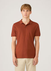 Men's Piqué Polo Shirt in Rust