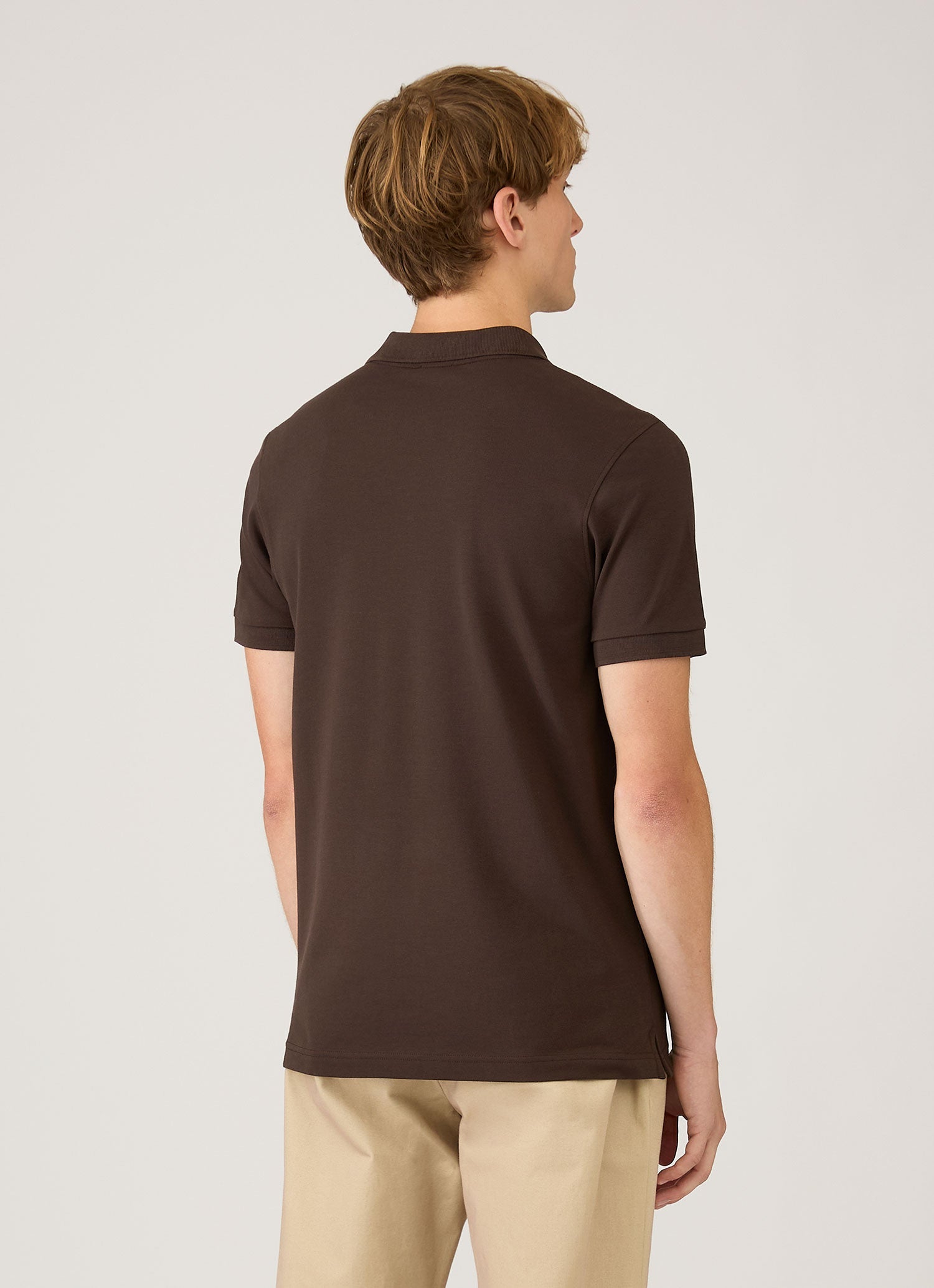Men's Piqué Polo Shirt in Dark Chocolate