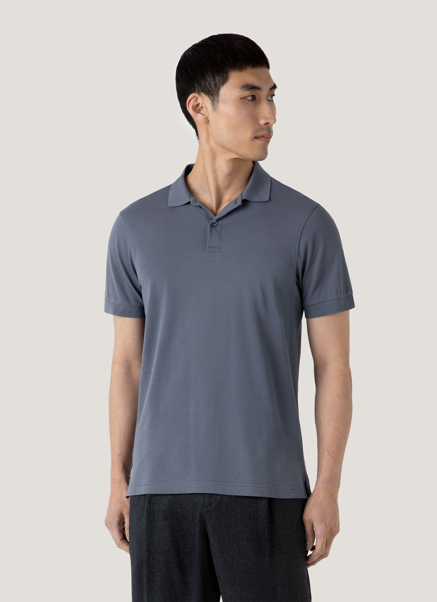 Men's Piqué Polo Shirt in Slate Blue