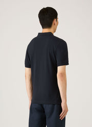 Men's Piqué Polo Shirt in Midnight Navy
