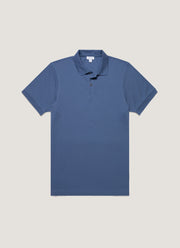 Men's Piqué Polo Shirt in Soft Denim