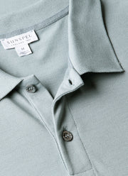 Men's Piqué Polo Shirt in Stone Blue