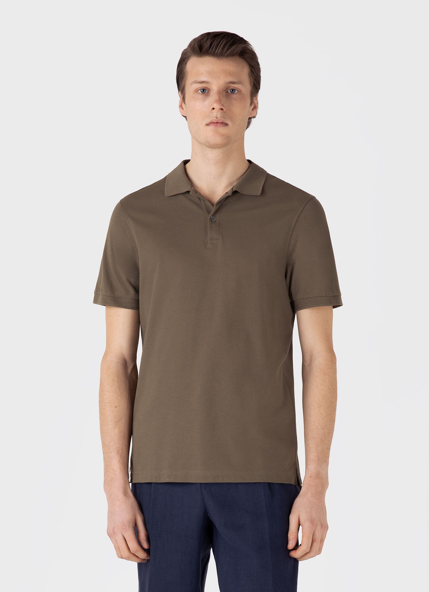 Men's Piqué Polo Shirt in Khaki