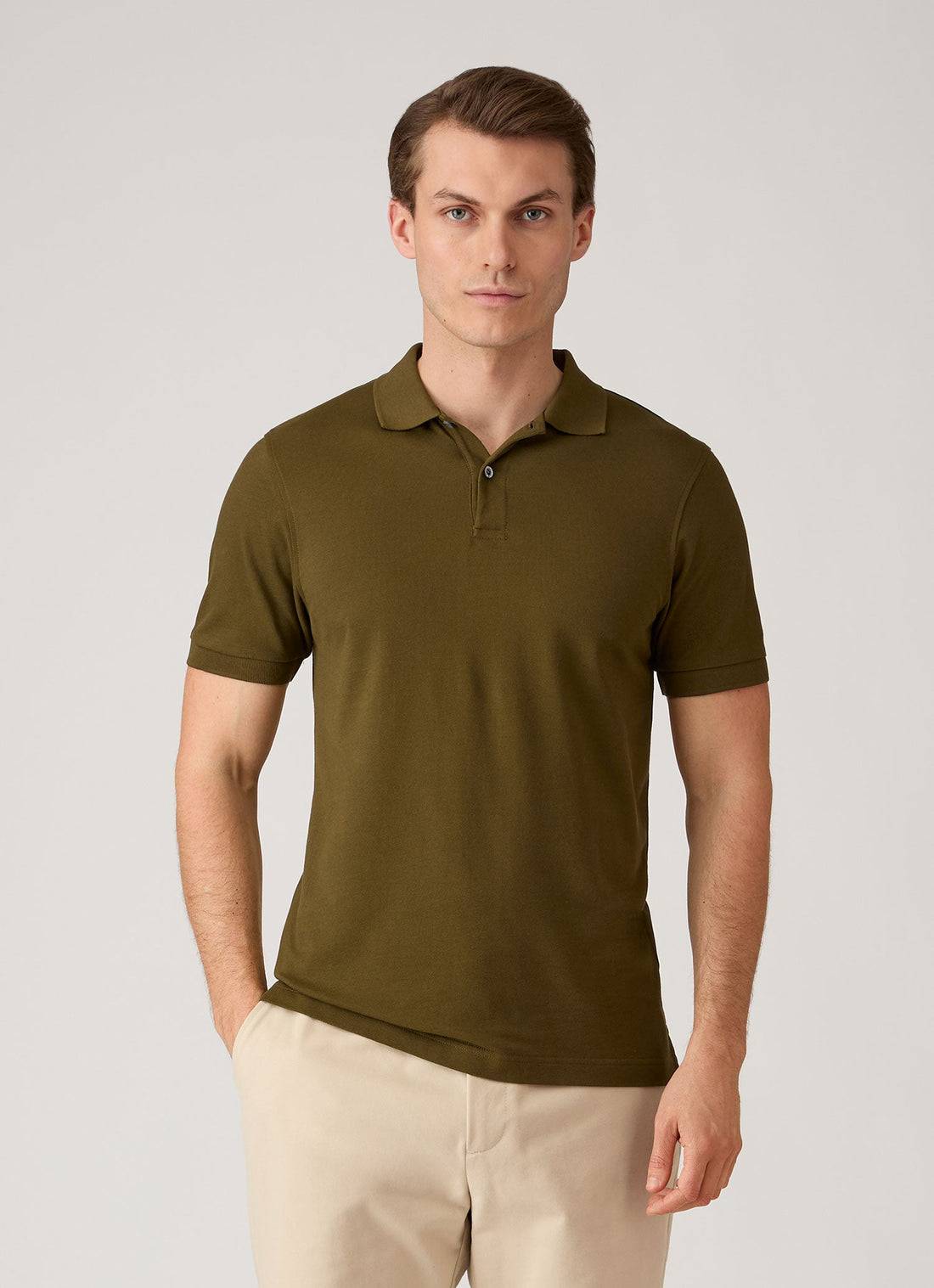 Men's Piqué Polo Shirt in Loden Green