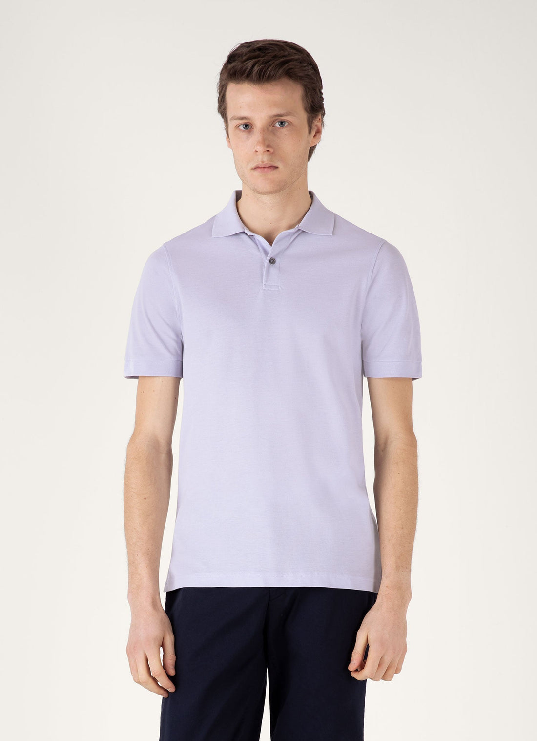 Men's Piqué Polo Shirt in Pale Lilac