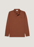 Men's Long Sleeve Riviera Polo Shirt in Conker Brown