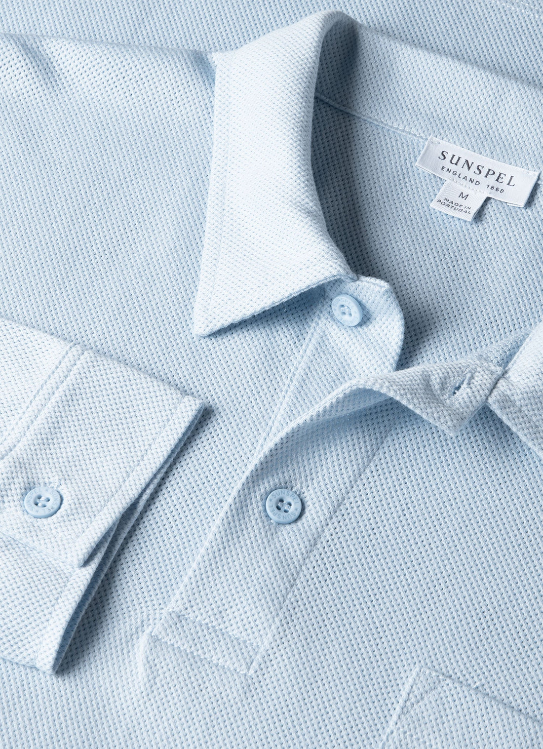 Men's Long Sleeve Riviera Polo Shirt in Frost Blue