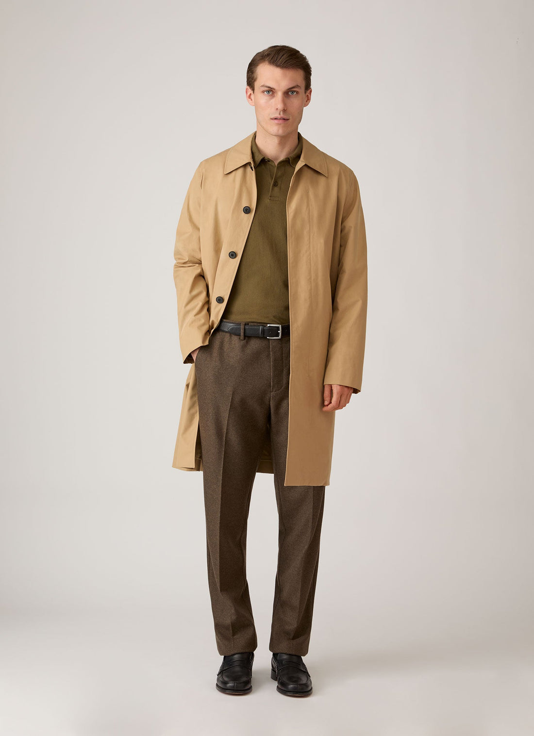 Men's Long Sleeve Riviera Polo Shirt in Loden Green