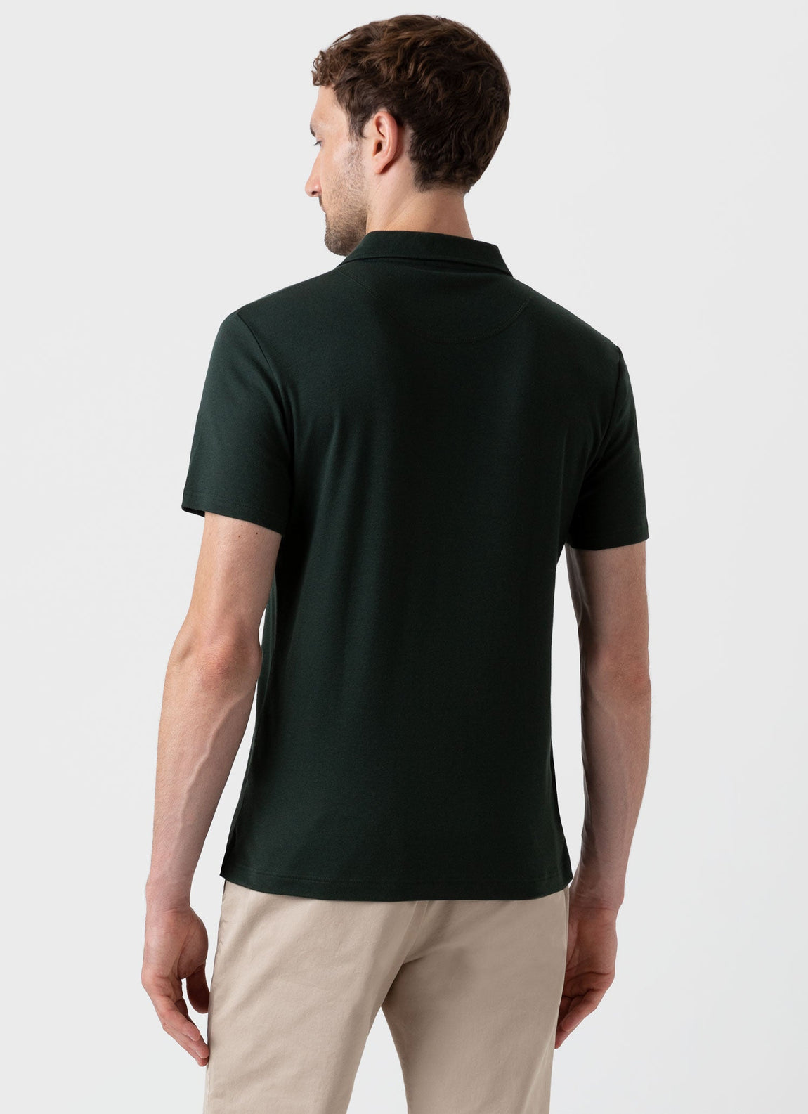 Men's Sea Island Cotton Riviera Polo Shirt in Seaweed