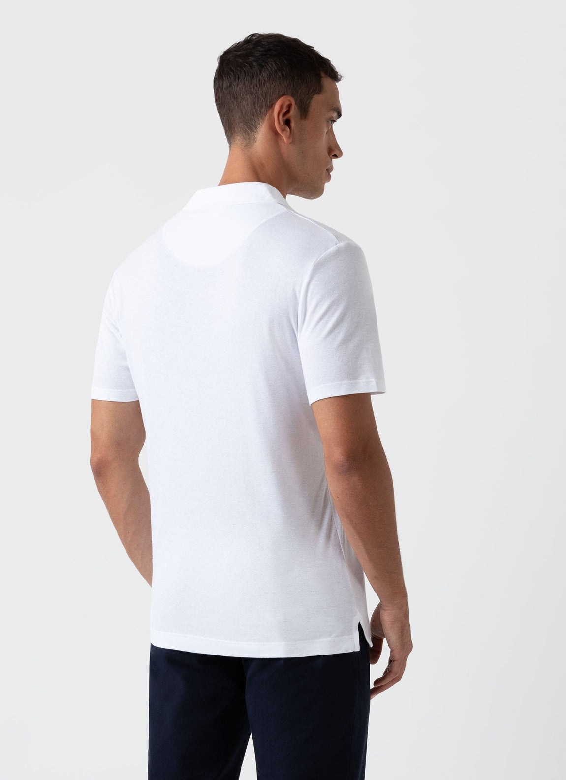 Men's Sea Island Cotton Riviera Polo Shirt in White