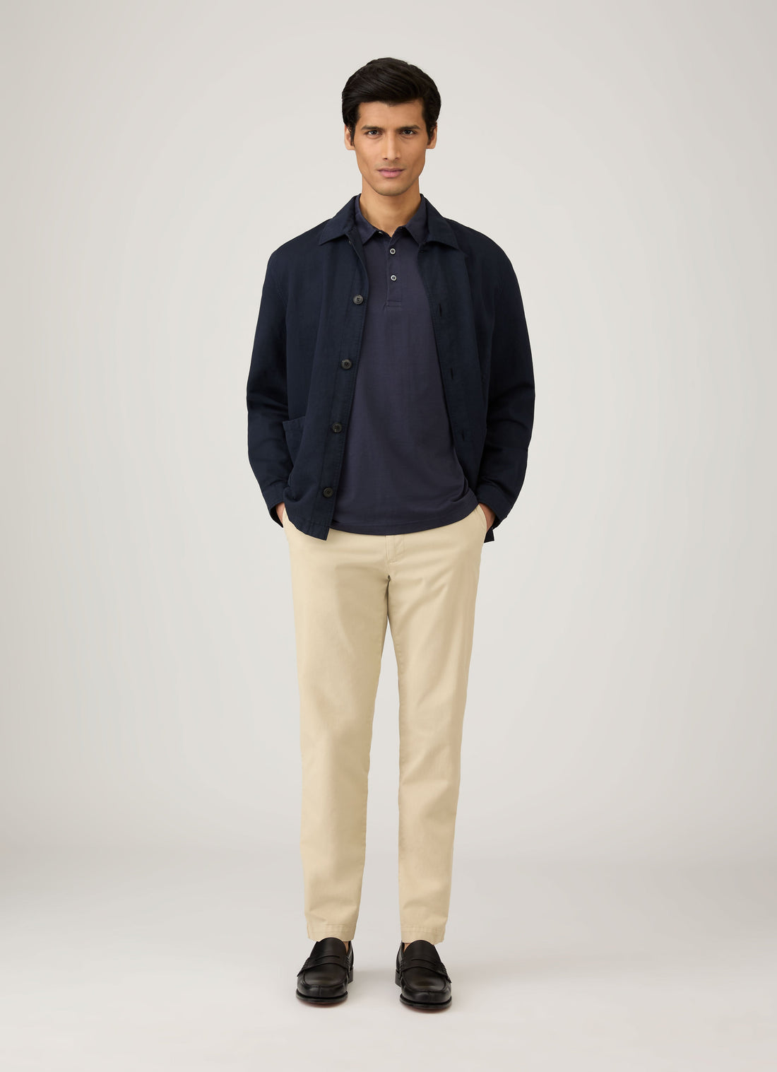 Men's Jersey Classic Polo Shirt in Navy