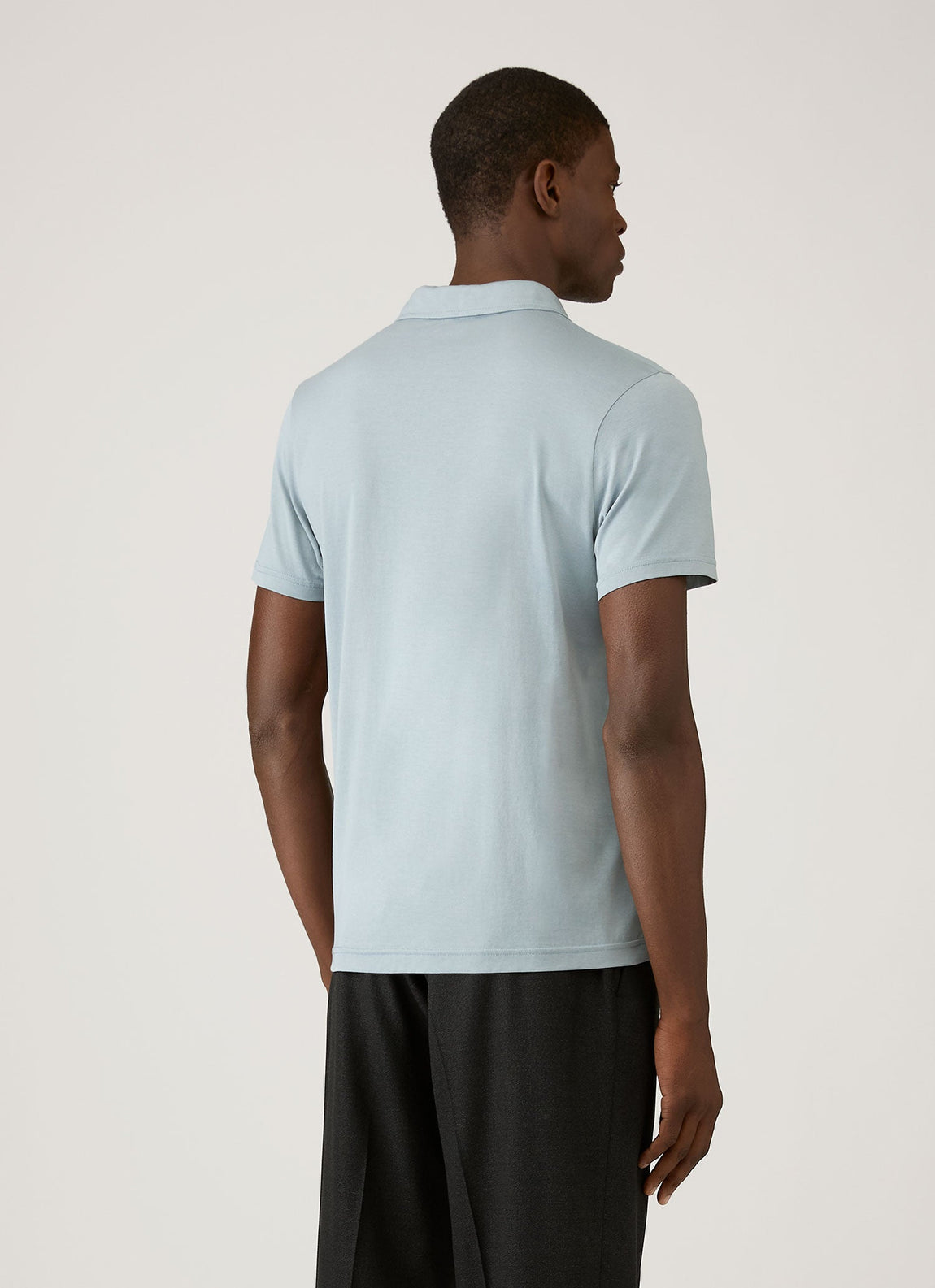 Men's Classic Jersey Polo Shirt in Stone Blue