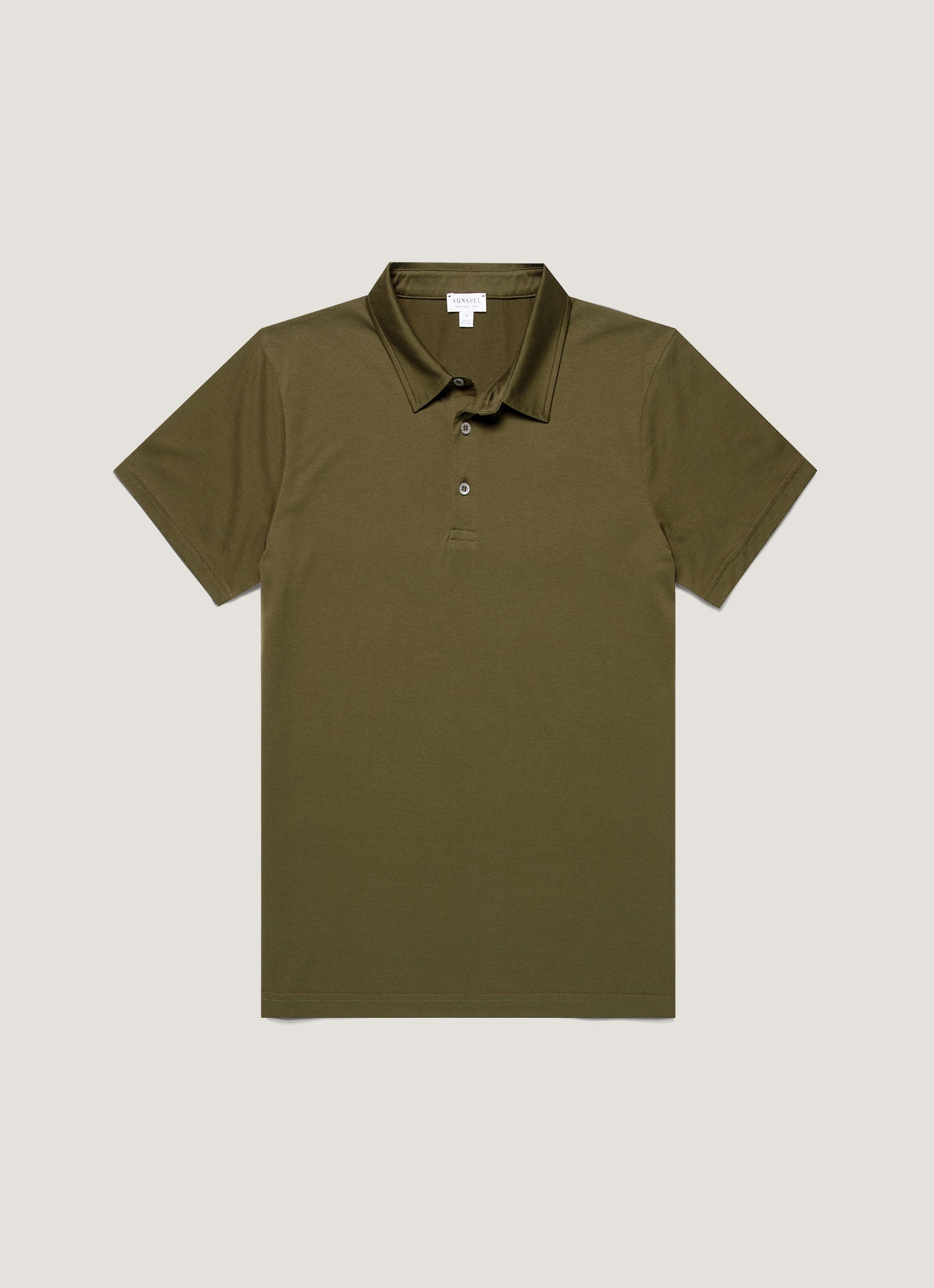 SUNSPEL オリーブグリーン ポロシャツ クラシックジャージー ポロシャツ（Deep Olive）| Sunspel