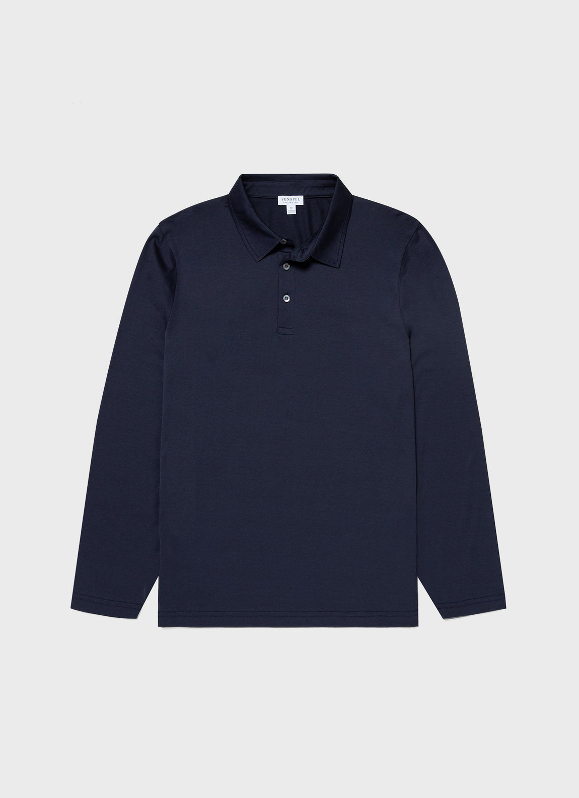 Men's Jersey Long Sleeve Polo Shirt in Navy