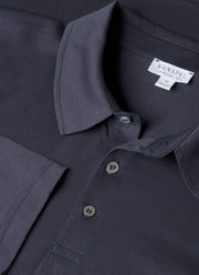 Men's Long Sleeve Classic Jersey Polo Shirt in Navy