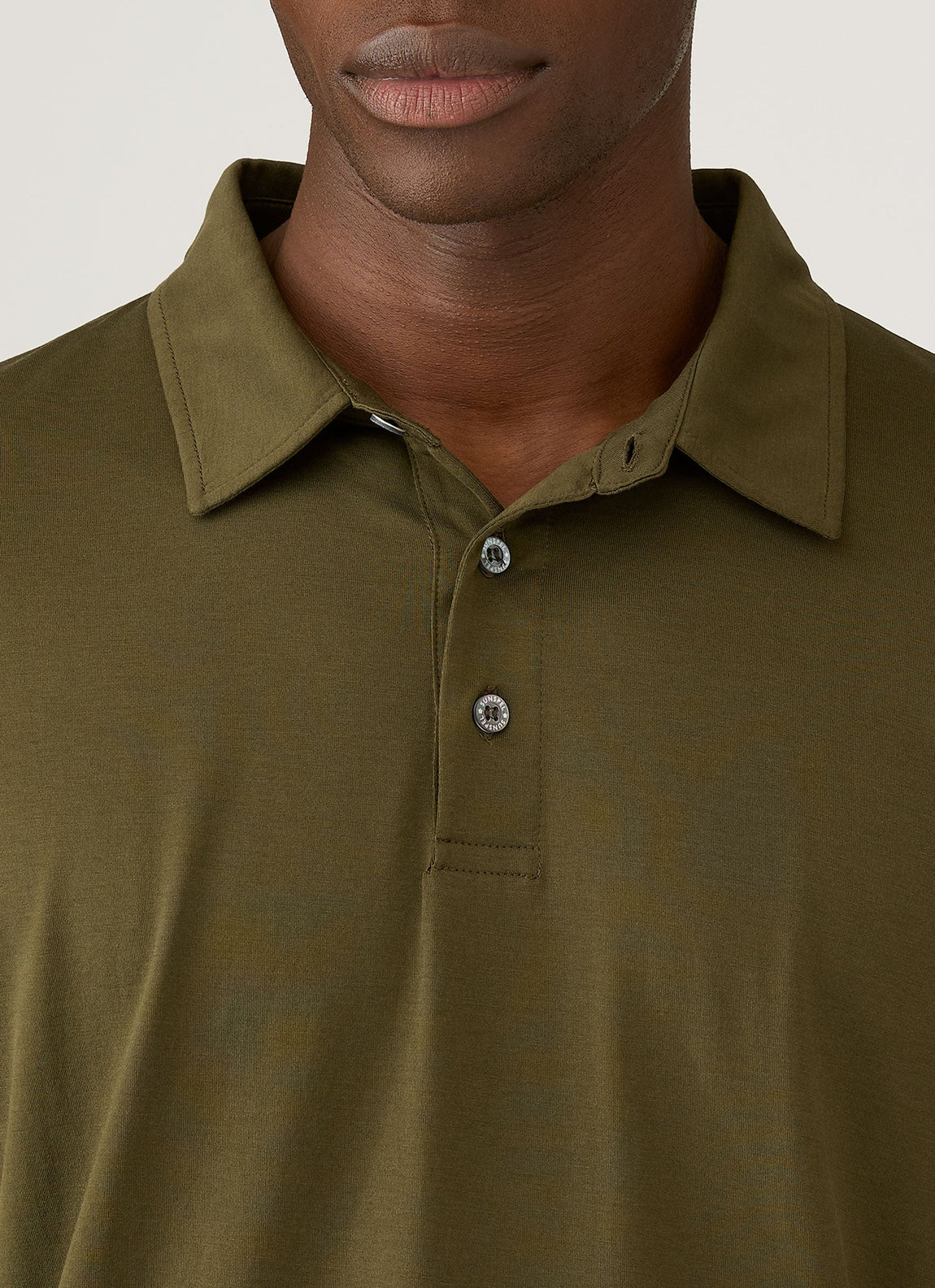 Men's Long Sleeve Classic Jersey Polo Shirt in Deep Olive