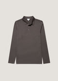 Men's Long Sleeve Classic Jersey Polo Shirt in Anthracite