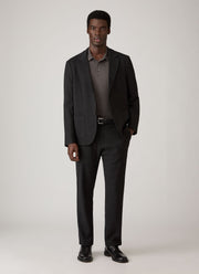 Men's Long Sleeve Classic Jersey Polo Shirt in Anthracite