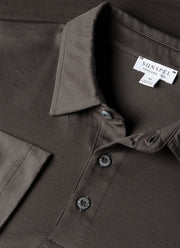 Men's Long Sleeve Classic Jersey Polo Shirt in Anthracite