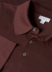 Men's Long Sleeve Classic Jersey Polo Shirt in Bakelite