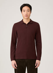 Men's Long Sleeve Piqué Polo Shirt in Bakelite