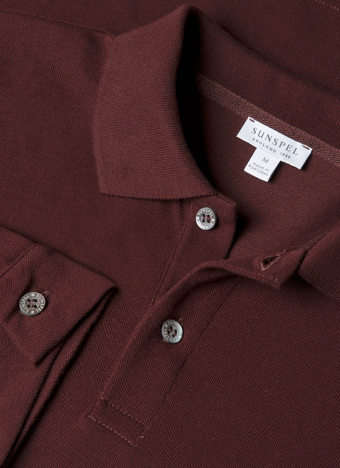 Men's Long Sleeve Piqué Polo Shirt in Bakelite