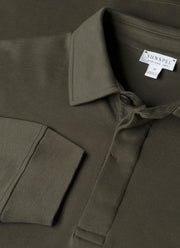 Men's Heavyweight Rugby Polo Shirt in Dark Green