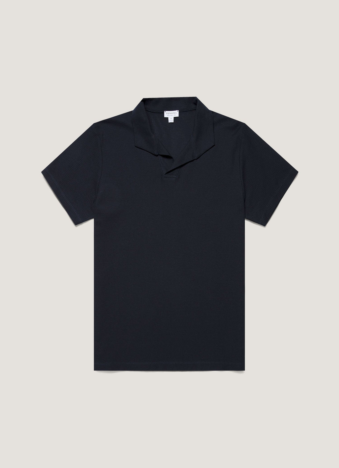 Men's Textured Jersey Polo Shirt in Midnight Navy