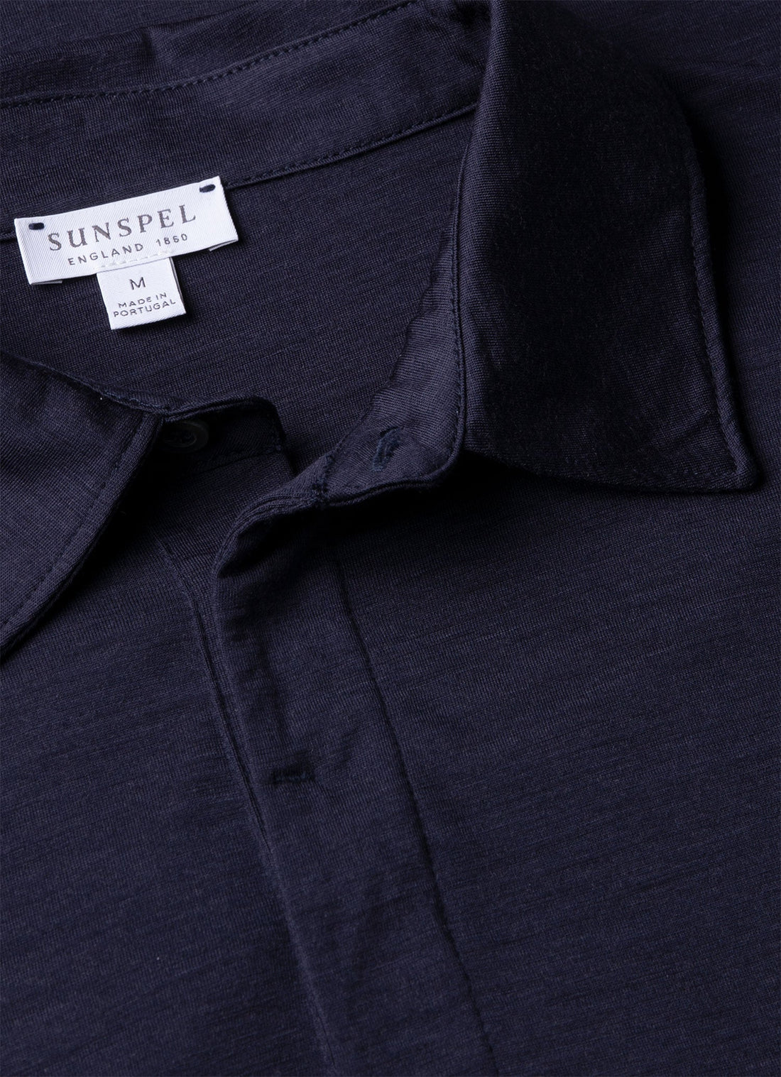 Men's Long Sleeve Ultra-Fine Merino Polo Shirt in Navy