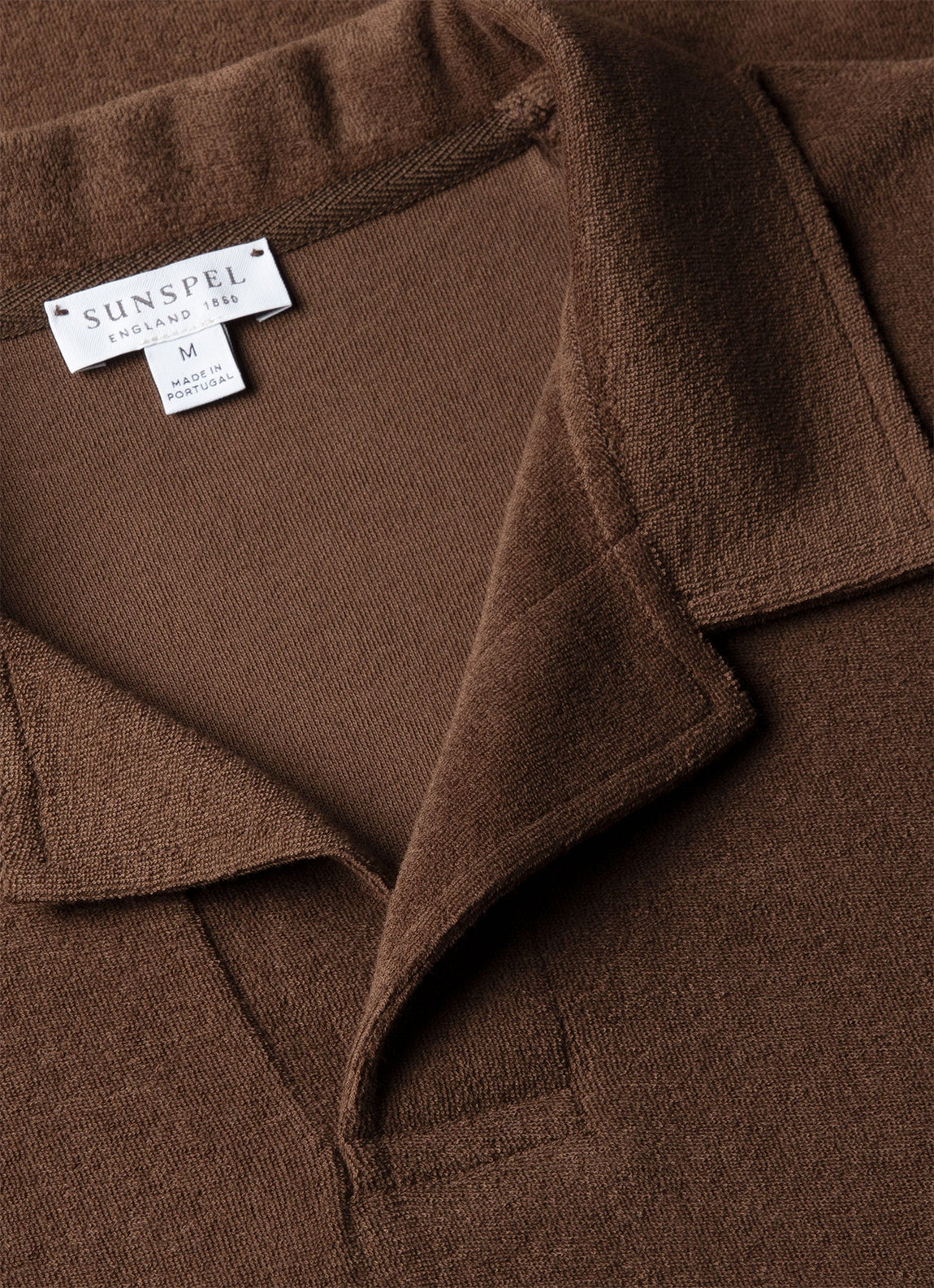 Men's Towelling Polo Shirt in Dark Walnut