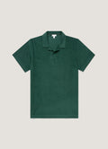 Men's Towelling Polo Shirt in Forest