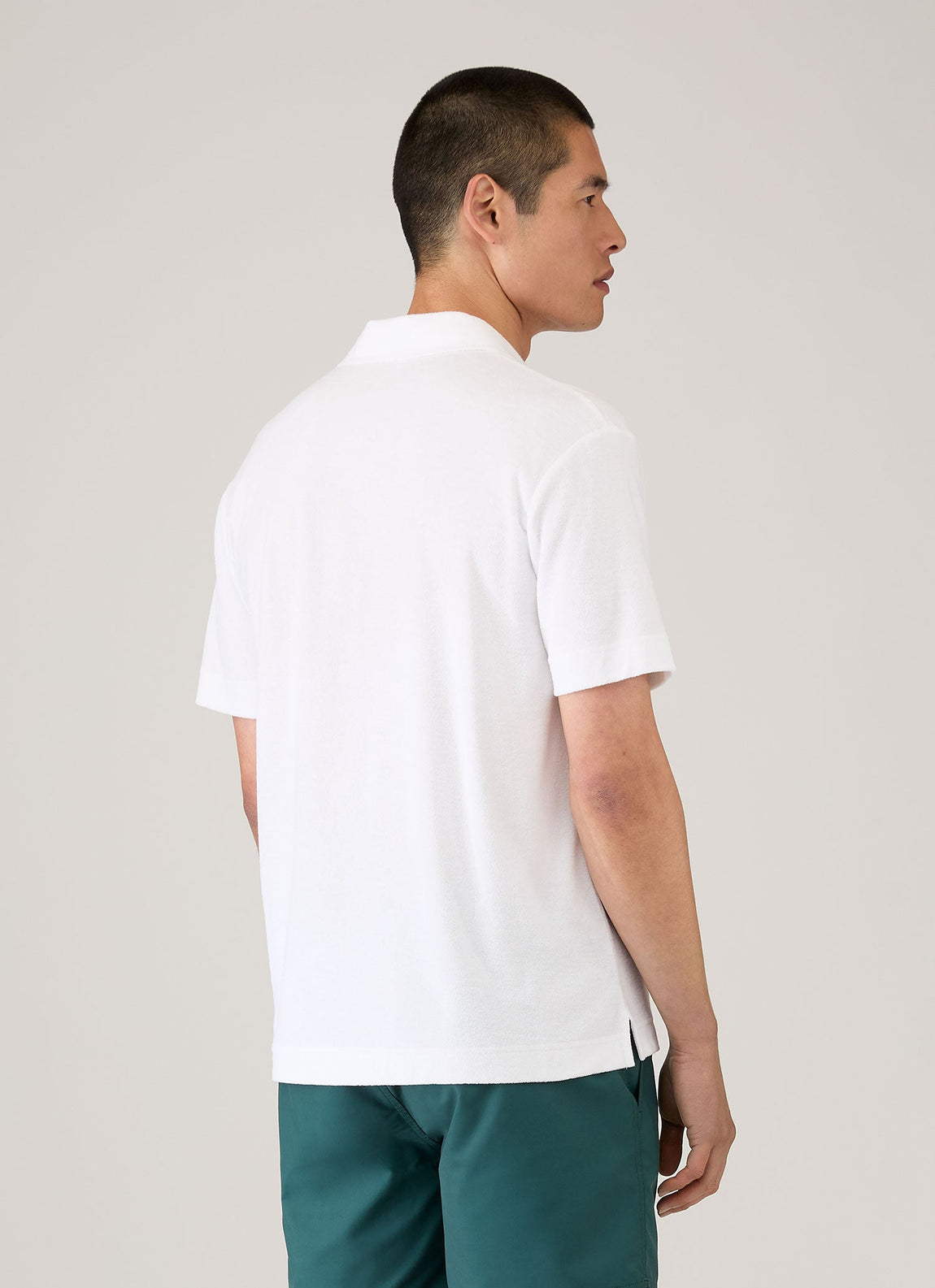 Men's Towelling Polo Shirt in White