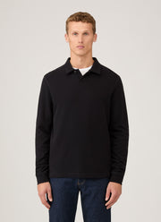 Men's Loopback Polo Sweatshirt in Black
