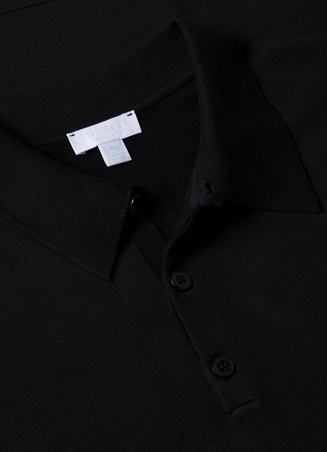 Men's Sea Island Cotton Polo Shirt in Black