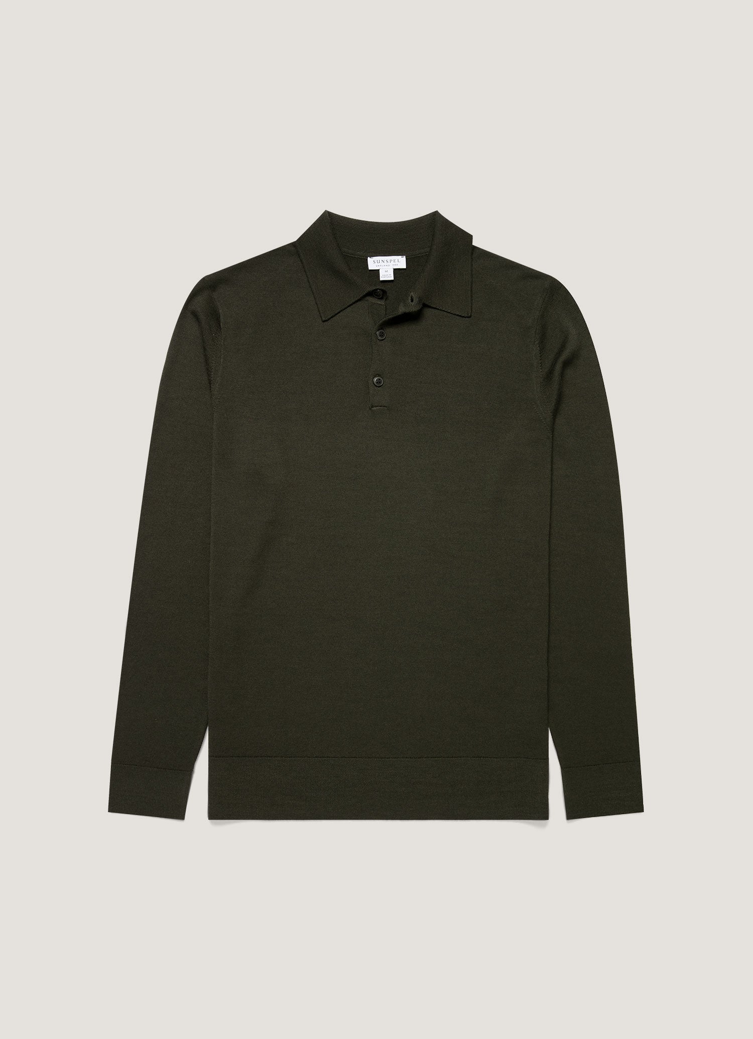 Men's Extra-Fine Merino Polo Shirt in Dark Green