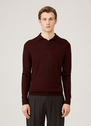 Men's Extra-Fine Merino Polo Shirt in Bakelite