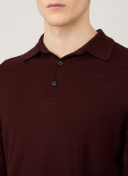 Men's Extra-Fine Merino Polo Shirt in Bakelite