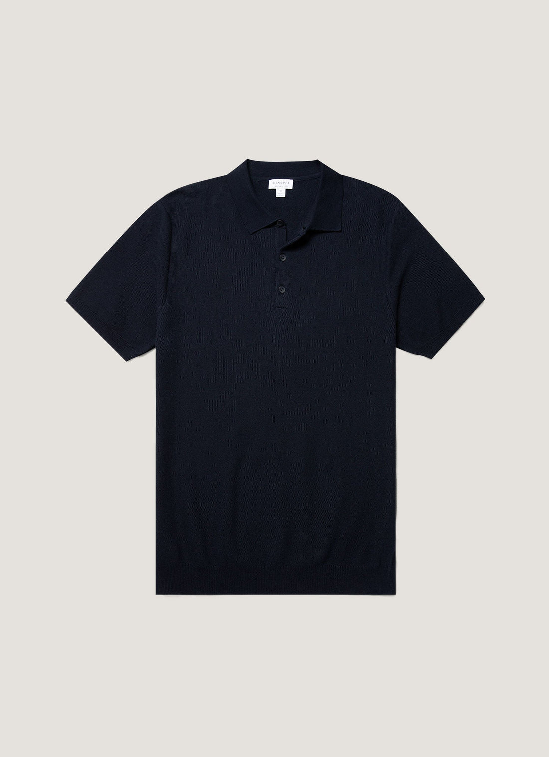 Men's Cotton Knit Polo Shirt in Navy