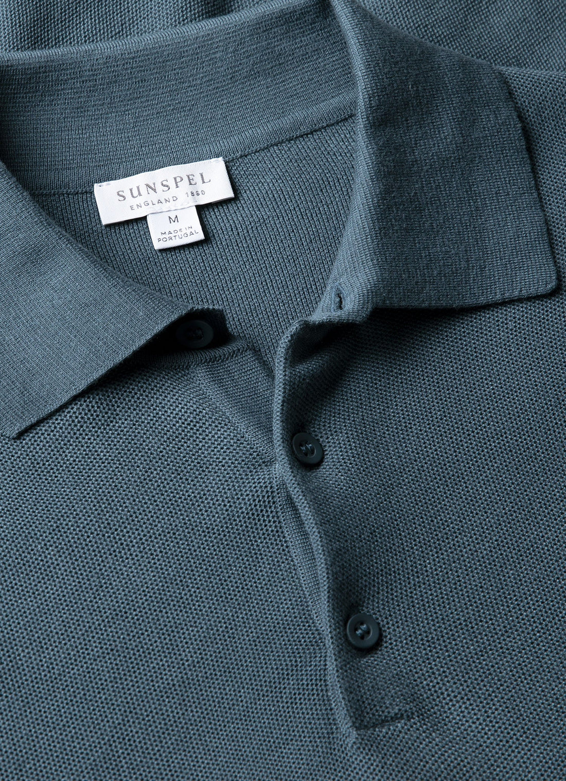Men's Knit Polo Shirt in Slate Blue