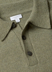Men's Lambswool Polo Shirt in Sea Moss